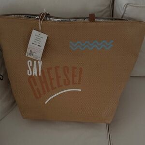 Brown 'Say Cheese' Tote Bag Insulated